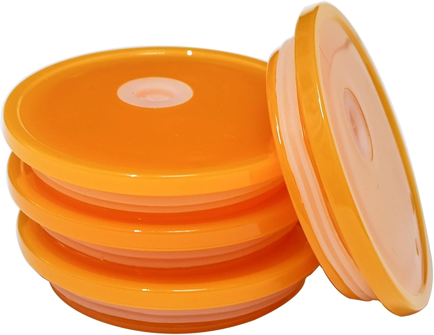 4 Pack Acrylic Lids for Glass Cups with Bamboo Lids and Straws, 2.75 inch/70 mm Acrylic Lids for 16 OZ Beer Can Cups with Wooden Lids, Replacement Canning Lids for 16OZ 20 OZ Glass