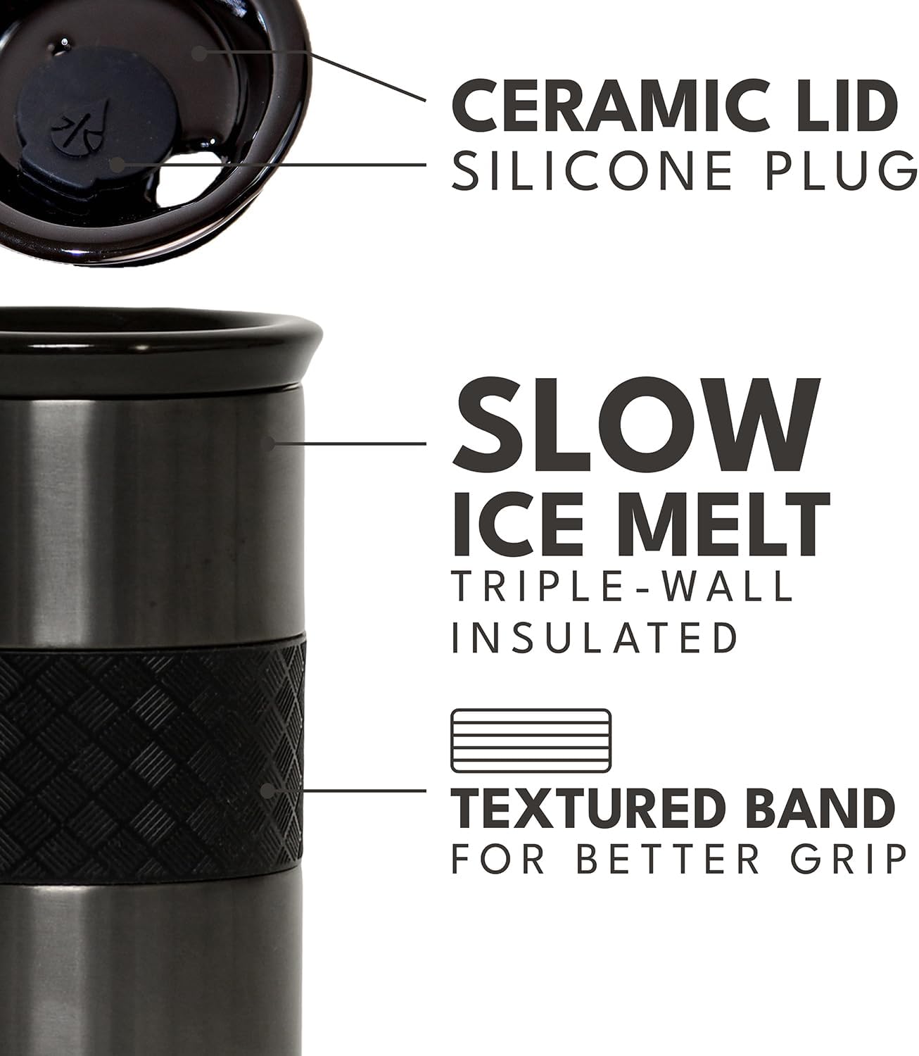 Elemental Artisan Insulated Tumbler, Triple Wall Coffee Travel Mug, Reusable Stainless Steel Coffee Tumbler with Ceramic Lid, Thermal Coffee Cups for Hot (6 Hrs) & Cold (18 Hrs), 16oz - Forest Green