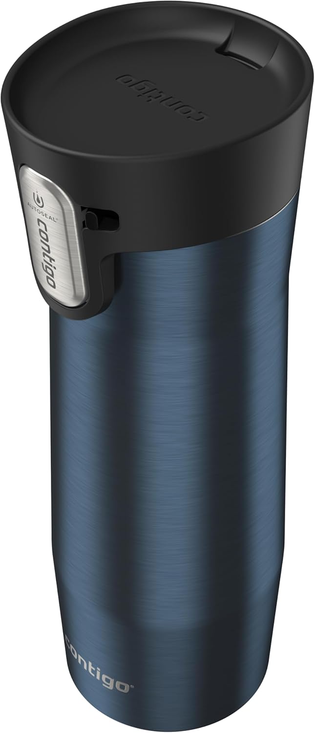 Contigo AUTOSEAL West Loop Vacuum-Insulated Stainless Steel Travel Mug with Easy-Clean Lid 12 oz Blueberry