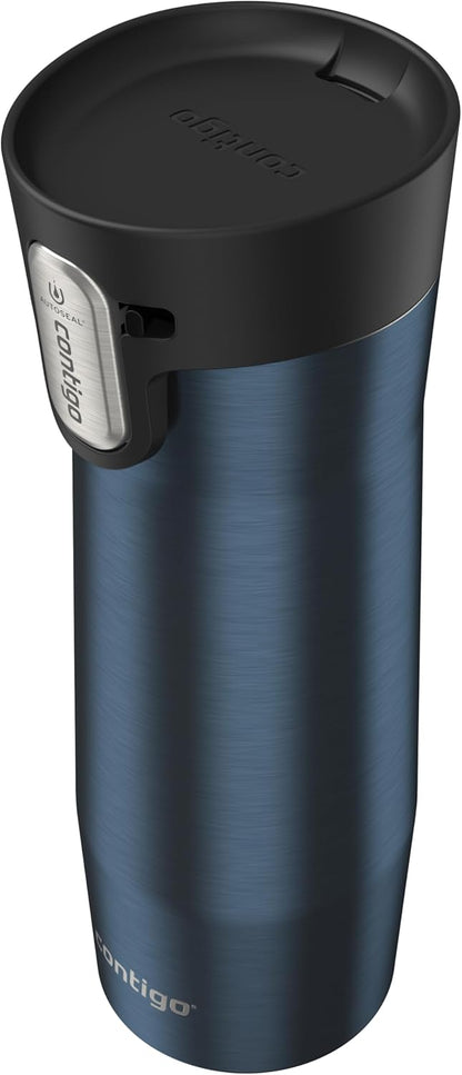 Contigo AUTOSEAL West Loop Vacuum-Insulated Stainless Steel Travel Mug with Easy-Clean Lid 12 oz Blueberry