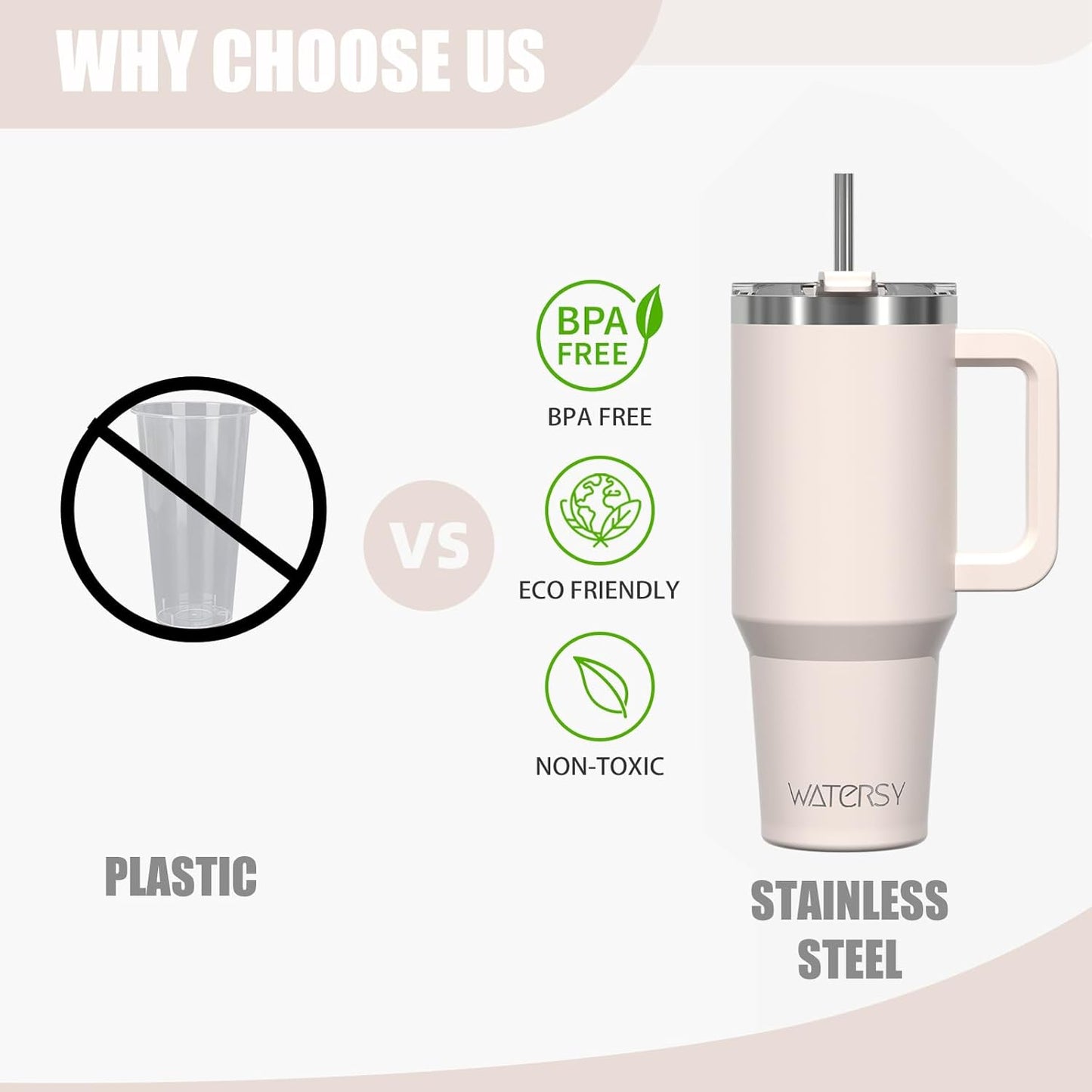 40 oz Tumbler with Handle,Tumbler with Lid and Straw,Double Wall Insulated Cup Stainless Steel Travel Mug(Cold for 34 Hours),Water Bottle for Iced Tea,Coffee,Cold Beverages(Purple)