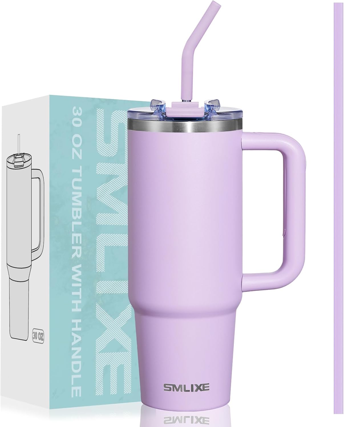 40 oz Tumbler with Handle and Straw Lid,Insulated Reusable Stainless Steel Water Bottle Travel Mug，Cupholder Friendly Double Wall Vacuum Sealed Cup (Black)