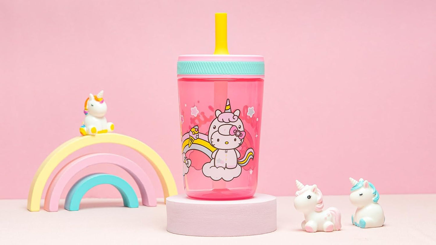 Zak Designs 15oz Bluey Kelso Tumbler Set, Leak-Proof Screw-On Lid with Straw Made of Durable Plastic and Silicone, Perfect Bundle for Kids, 2 Count (Pack of 1) - Colors B
