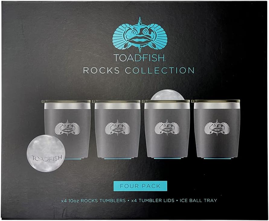 Toadfish Non-tipping 10oz Double Wall Insulated Stainless Steel Rocks Tumbler w/ East Slide Lid - Graphite