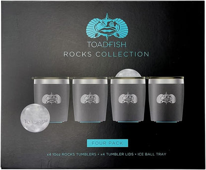Toadfish Non-tipping 10oz Double Wall Insulated Stainless Steel Rocks Tumbler w/ East Slide Lid - Graphite