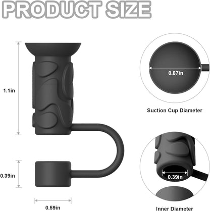 YOTIME Silicone Straw Covers Cap, 6 Pcs Reusable 0.39in/10mm Suction Cup Straw Toppers for Stanley Cup 40 30 oz, Multicolor