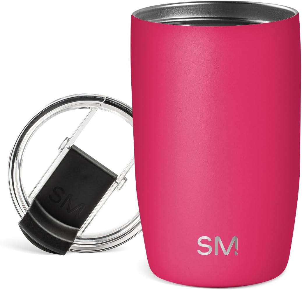 Simple Modern Voyager Tumbler with Flip Lid | Travel Coffee Mug | Insulated Stainless Steel Cold Brew Iced or Hot Coffee Cup | Gifts for Women Men Her Him | 16oz, Almond Birch