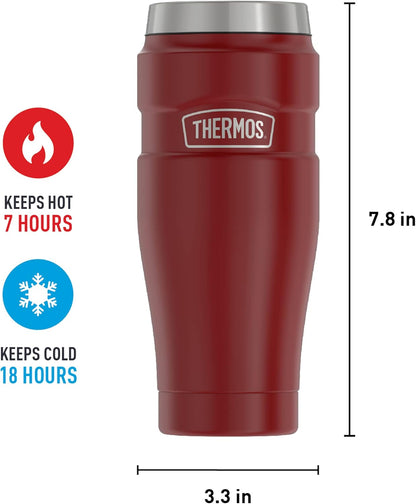 THERMOS Stainless King Vacuum-Insulated Stainless Steel Tumbler - 16oz, Midnight Blue - Insulated Coffee Tumbler for Hot & Cold Drinks - Leak-Proof & Sweat-Proof for Commuting & Traveling