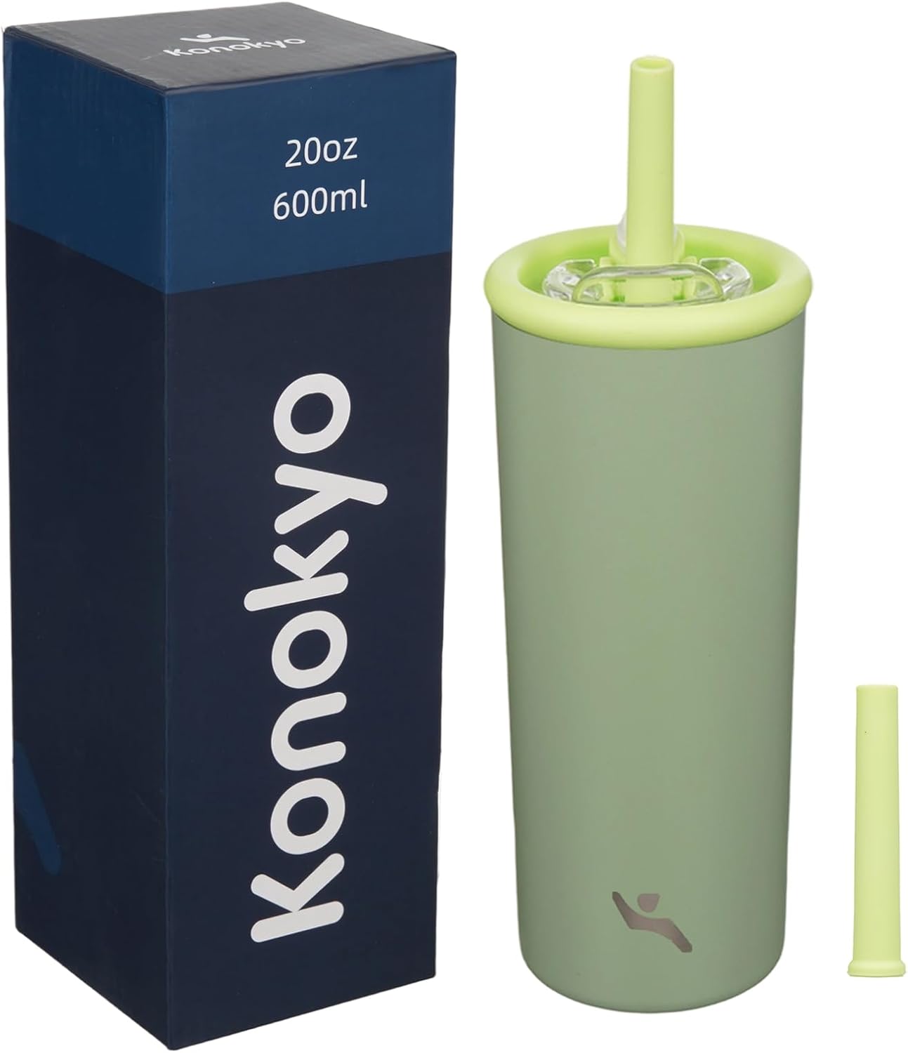 Konokyo 25oz Insulated Tumbler with Lid and Straw, Reusable Iced Coffee Cup with Lid, Travel Coffee Mug, BPA-Free, Leak-Proof and Durable, Oasis