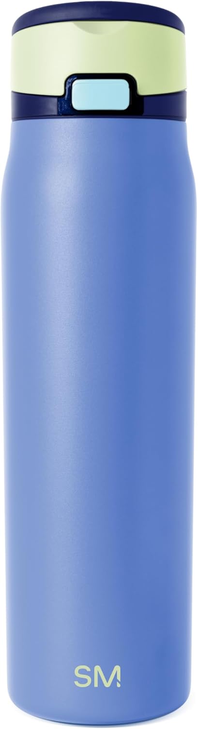 Simple Modern Mesa Loop Water Bottle with Covered Straw and Handle | 24oz Cup Holder Friendly Insulated Stainless Steel Bottles for Travel, Sports and School | Iris Sage - Colors B