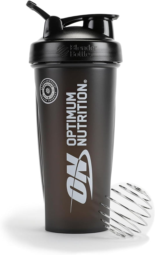 Optimum Nutrition Shaker Bottle, 28oz, Shaker Cup with Stainless Steel Mixing Ball, Black, Pack of 1
