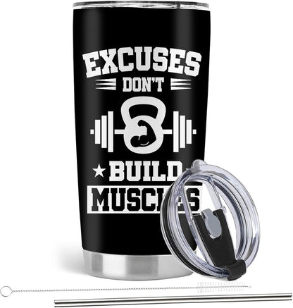 Gym Gifts for Women, Womens Fitness Workout Gifts, 20oz Stainless Steel Insulated Tumbler with Lid & Straw