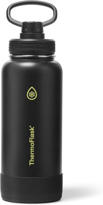 ThermoFlask Insulated Water Bottle with Spout Lid (24 oz, Lemonade Stand) - Leakproof, Stainless Steel Water Bottle for Cold & Hot Drinks, Travel & Daily Hydration