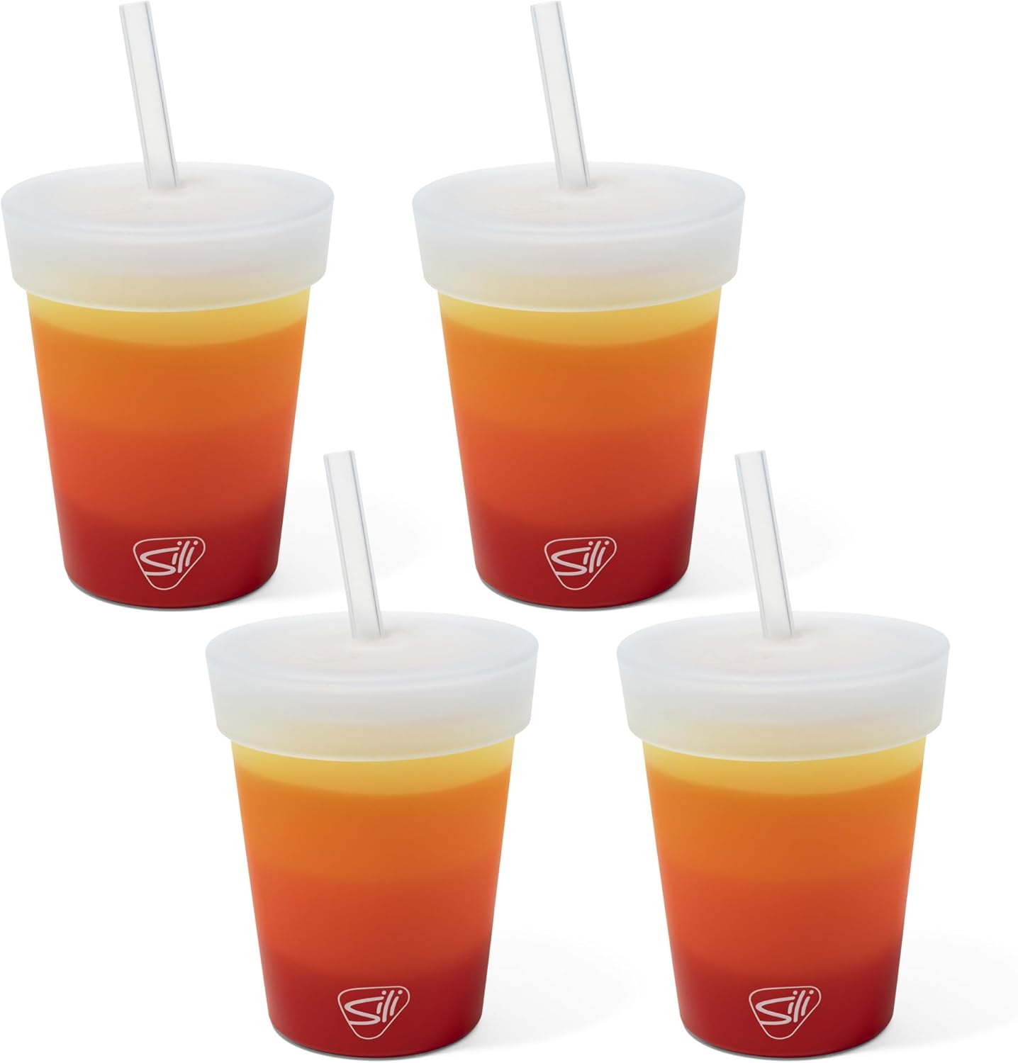 Silipint 8oz Silicone Tumbler with Straw and Lid – Unbreakable, BPA Free, Non-Toxic, Dishwasher, Microwave, Freezer Safe Tumbler Cup – Drinkware for Juice, Smoothies, Coffee (Cool Berry Crush)