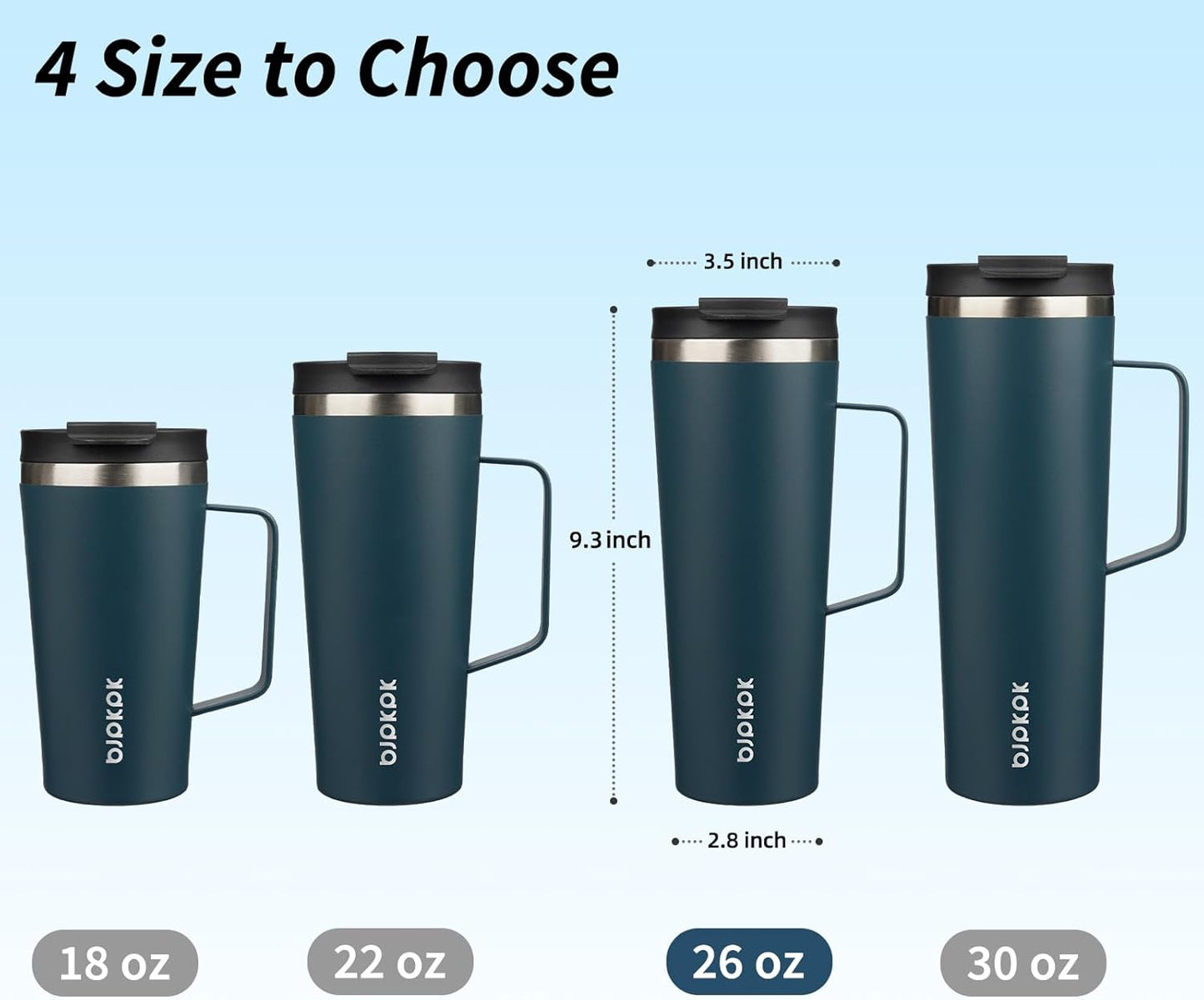 BJPKPK Insulated Tumbler with Handle, 18oz Insulated Tumblers with Lid and Straw, Stainless Steel Metal Water Bottles, Coffee Travel Mugs, Cups, Marshmallow