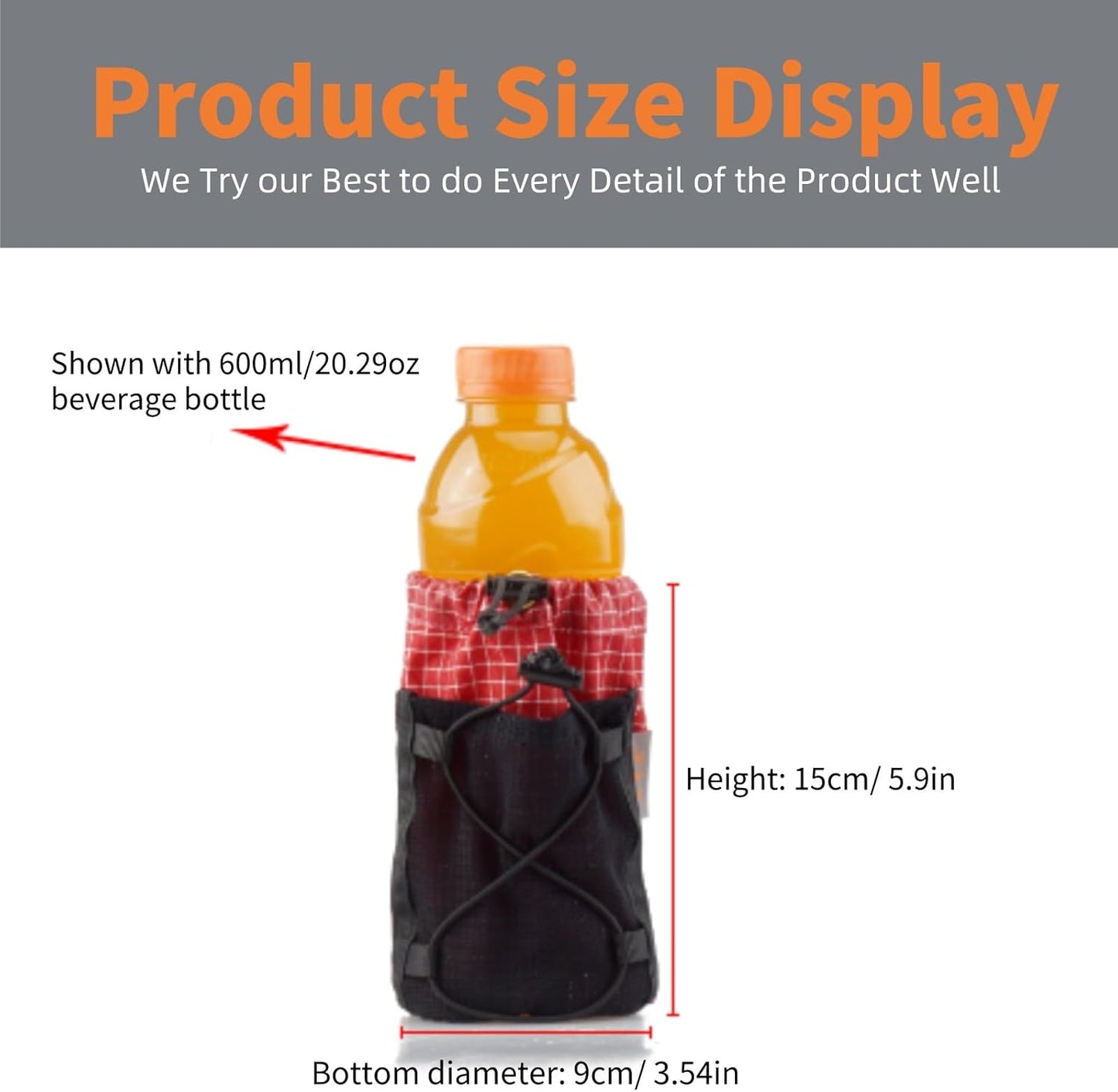 3F UL Gear Water Bottle Sleeve for Backpack Shoulder Straps, Bottle Pouch Accessories, Adjustable Molle Water Bottle Bag for Camping Travel Fishing Outdoor Activities(Grey)