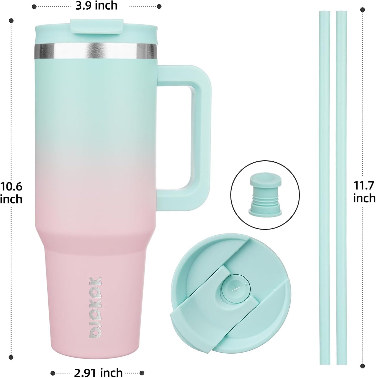 BJPKPK 30oz Stainless Steel Insulated Tumbler With Handle And Lid Straw Travel Coffee Mug Thermal Cup,Black