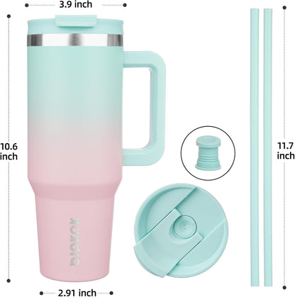 BJPKPK 30oz Stainless Steel Insulated Tumbler With Handle And Lid Straw Travel Coffee Mug Thermal Cup,Black