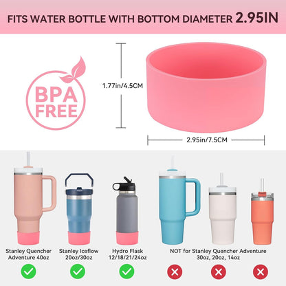 PICcircuit 2PCS for Stanley Boot, Silicone Bottom for Quencher Adventure 40oz 30oz IceFlow 20oz 30oz Bottle&for Hydroflask Tumbler 12-24oz for Stanley Cup Accessories Avoid Scratches&Noise