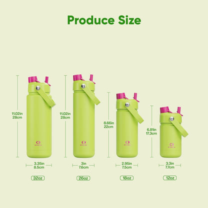 ENCOOL Insulated Water Bottle with Straw Stainless Steel Water Bottle, Leak-Proof, BPA-Free, Double Wall Vacuum Keeps Cold for 24 Hours for Sports, Travel, School (26 oz, Cotton Candy) - Colors A