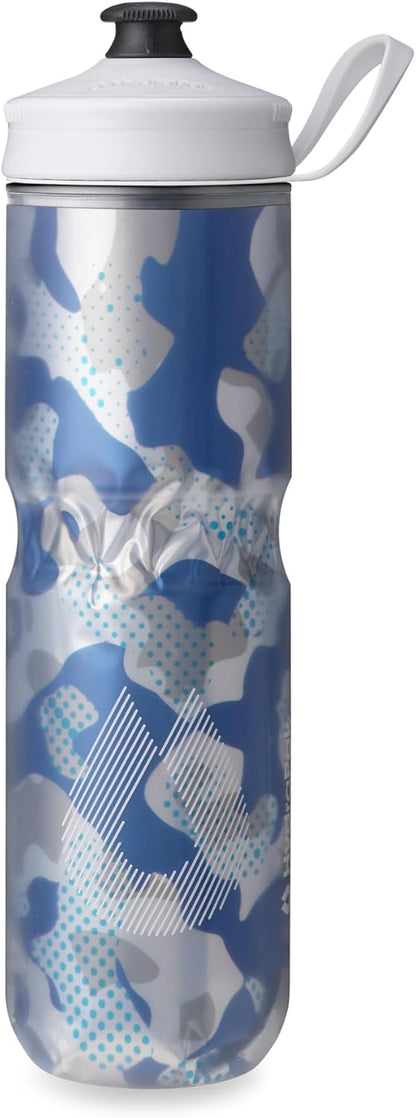 HydraPak | Polar Bottle - Polar Sport Insulated Water Bottle - BPA-Free, Sport & Bike Squeeze Bottle with Handle (Pulse Blue, 700ml / 24oz)