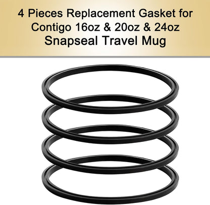 BOSORIO 4 Pack Gaskets Compatible with Contigo Snapseal Byron Travel Mug 16oz & 20oz, Replacement Rubber Seal & Silicone Part for Contigo Coffee Travel Tumbler
