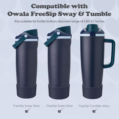 2PCS Silicone Boots for Owala 30oz & 40oz FreeSip Sway Bottles & Tumblers – Non-Slip, Scratch-Resistant, Stability Enhancer for Owala Accessories (Eucalyptus Green) - Colors A