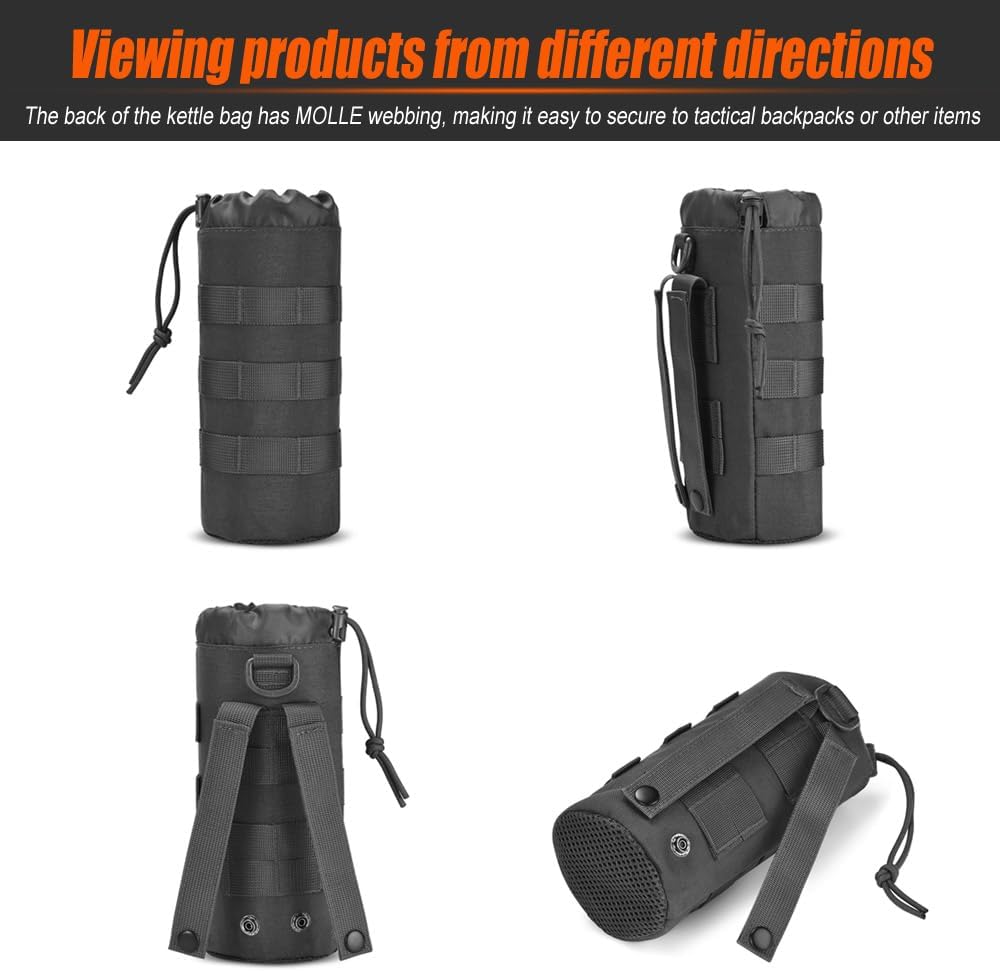 Upgraded Tactical Drawstring Molle Water Bottle Holder Tactical Pouches