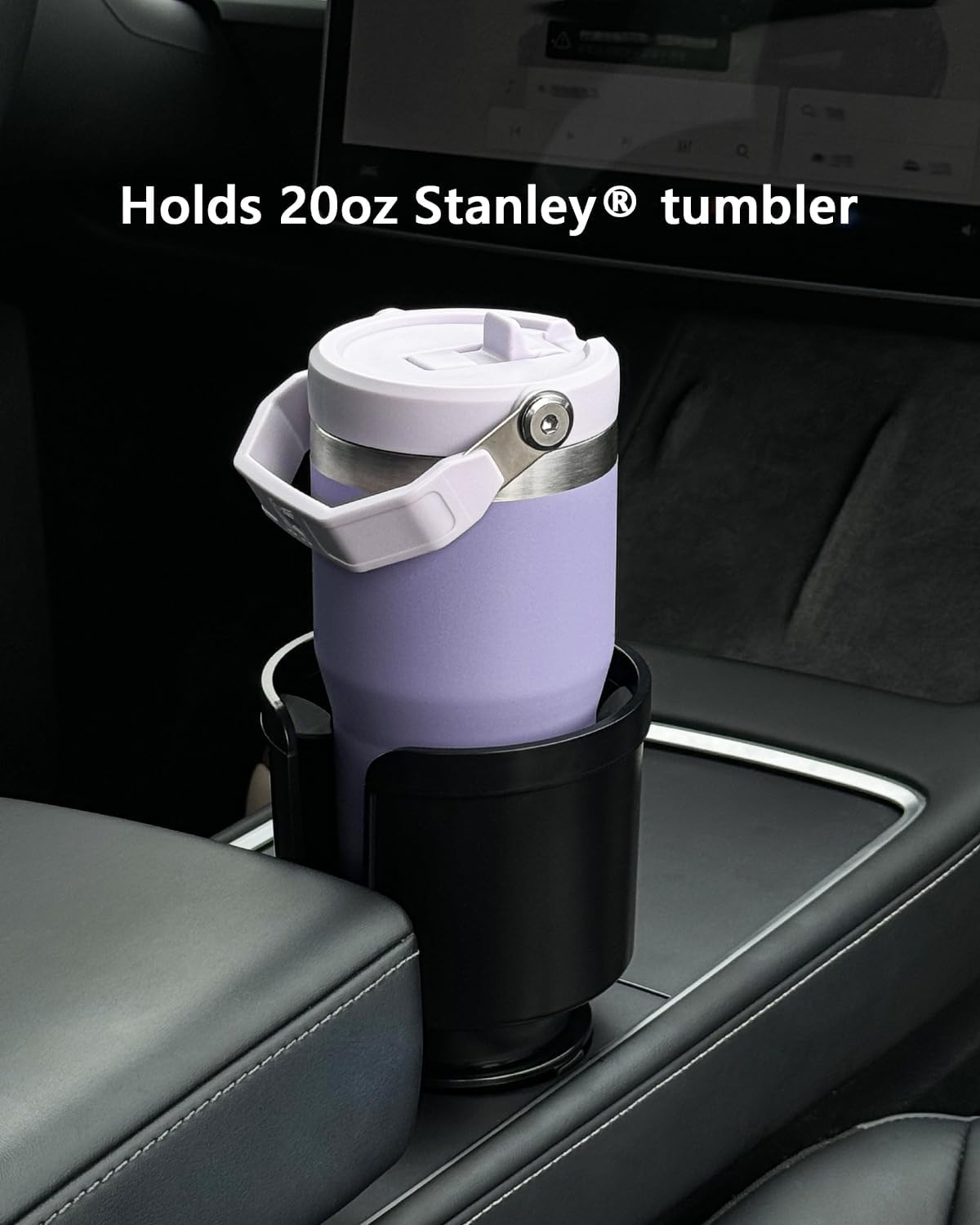 Upgraded Car Cup Holder Expander Adapter with Offset Adjustable Base, Compatible with Yeti 14/24/36/46oz Ramblers, Hydro Flasks 32/40oz, Other Large Bottles Mugs in 3.5"-4.0", 1 Pack