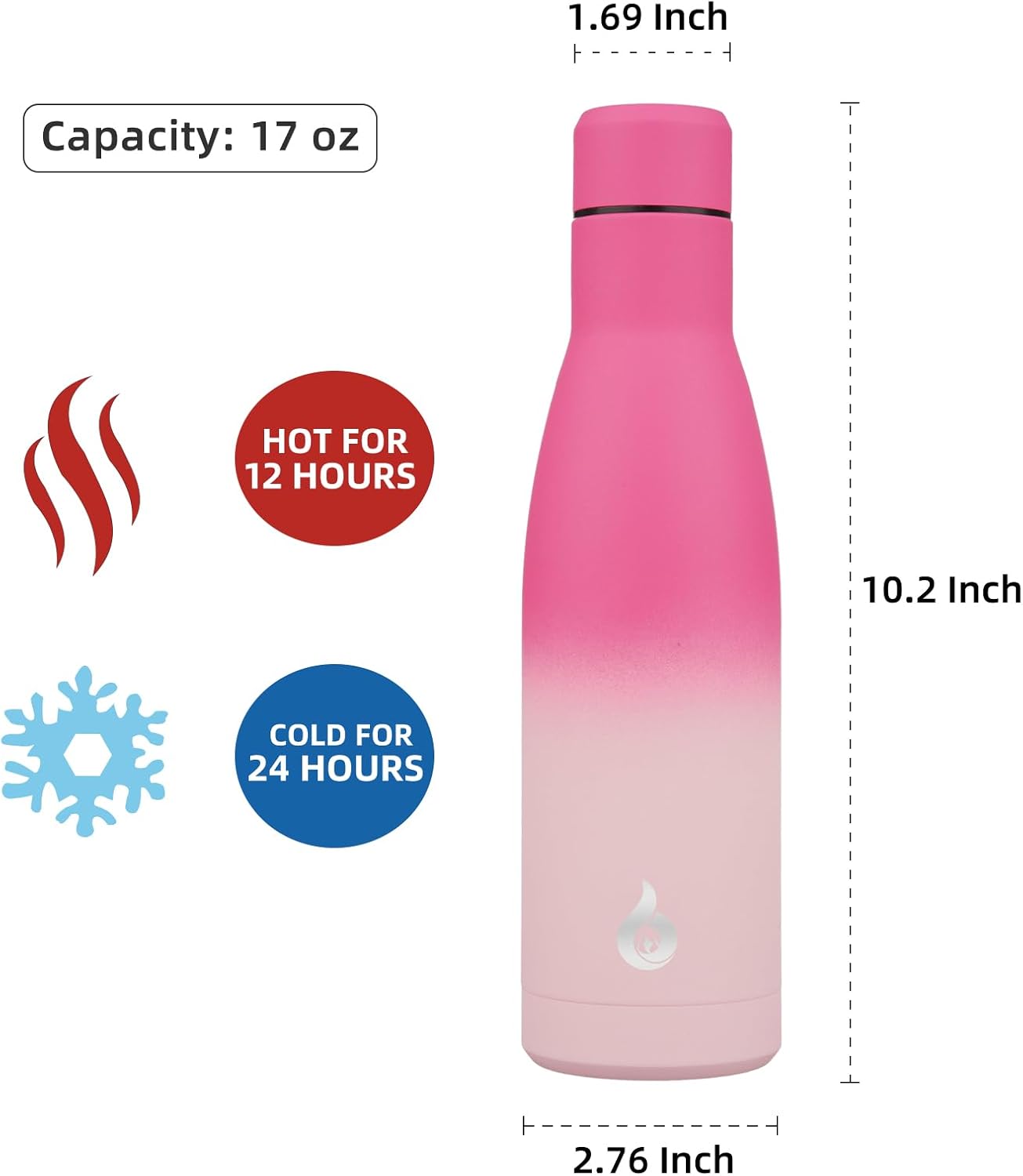 BJPKPK Insulated Water Bottle 12oz Small Stainless Steel Water Bottles Reusable Metal Thermal Keep Cold and Hot,Dreamy Purple - Colors A