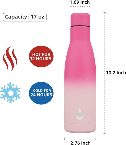 BJPKPK Insulated Water Bottle 12oz Small Stainless Steel Water Bottles Reusable Metal Thermal Keep Cold and Hot,Dreamy Purple - Colors A