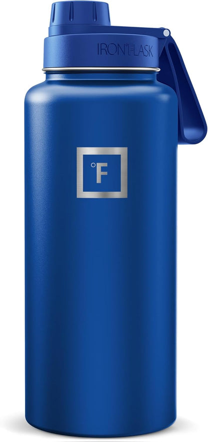 IRON °FLASK Camping & Hiking Hydration Flask with Straw, Wide Mouth Insulated Stainless Steel Sports Water Bottle - 22 oz Aurora