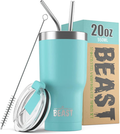 Beast 10 oz Tumbler Stainless Steel Vacuum Insulated Coffee Ice Cup Double Wall Travel Flask (Arctic White)
