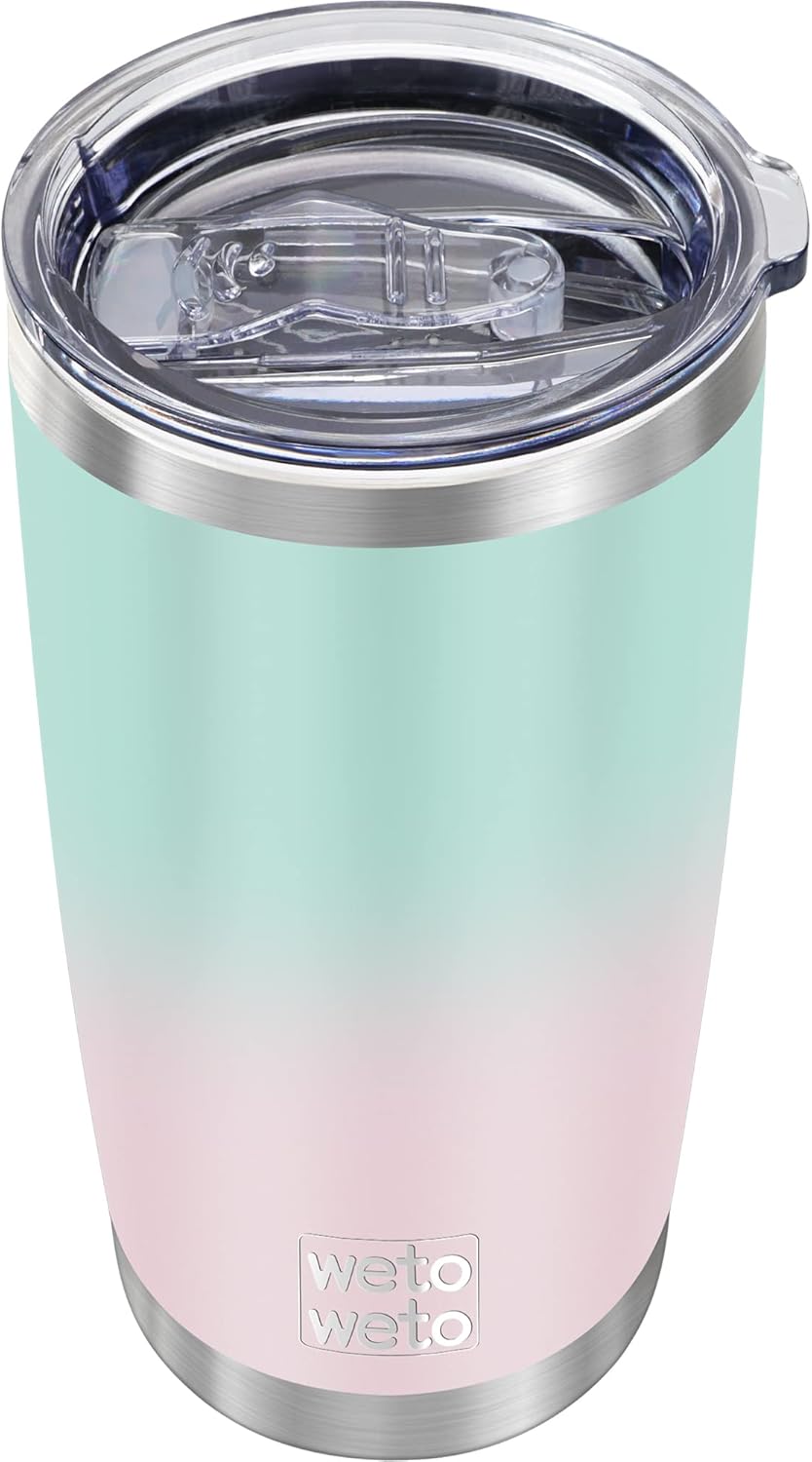 WETOWETO 20oz Tumbler, Stainless Steel Vacuum Insulated Coffee Travel Mug, Double Wall Powder Coated Insulated Coffee Mug Travel Mug with Lid Thermal Cup for Outdoor (Navy Blue, 1 Pack)