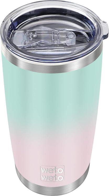 WETOWETO 20oz Tumbler, Stainless Steel Vacuum Insulated Coffee Travel Mug, Double Wall Powder Coated Insulated Coffee Mug Travel Mug with Lid Thermal Cup for Outdoor (Navy Blue, 1 Pack)