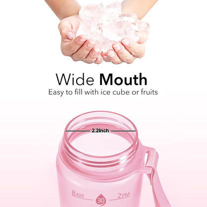 Hyeta 32oz Water Bottles with Straw - Stay Motivated and Hydrated with Convenient Times to Drink Markings, Durable, Leak-proof