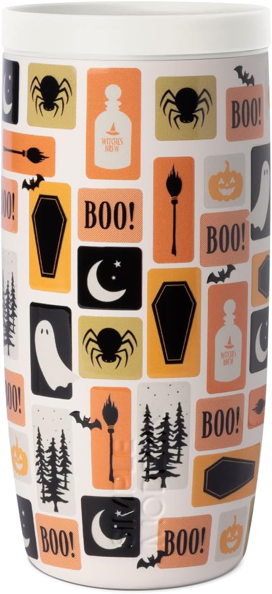 Simple Modern Halloween Signature Voyager | 16oz Travel Coffee Mug Tumbler with 360° Lid | Gifts for Women Men | Ceramic-Lined Insulated Stainless Steel Cold Brew Iced Coffee Cup | Spooky Mix
