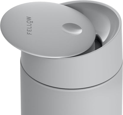 Fellow 16 oz Carter Slide Ceramic Lined Coffee Travel Mug – One-Handed Slide Lid, Vacuum Insulated Stainless Steel, Leak-Proof, Hot 6 Hours Cold 6 Hours, BPA-Free, Dishwasher Safe, Hazy Blue