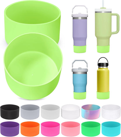 PICcircuit 2PCS for Stanley Boot, Silicone Bottom for Quencher Adventure 40oz 30oz IceFlow 20oz 30oz Bottle&for Hydroflask Tumbler 12-24oz for Stanley Cup Accessories Avoid Scratches&Noise