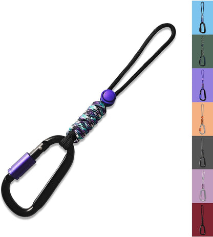 Paracord Keychain/Carabiner Clip - Jaymokes D Ring Metal Hook for Water Bottle, Key, Backpacks and More