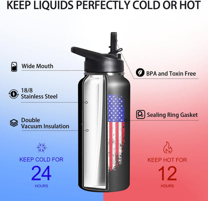 32 oz Pickleball Insulated Water Bottle with Straw - Pickleball Gym Hiking Sports Coffee Mug | Perfect Pickleball Gifts for Women, Pickleball Decor Accessories