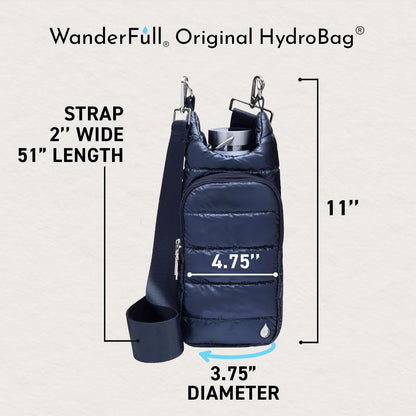 WanderFull Original HydroBag Fits Up to 32 oz Water Bottle Holder with Strap – Hands-Free Crossbody Water Bottle Carrier Bag with Phone Pocket - Colors B
