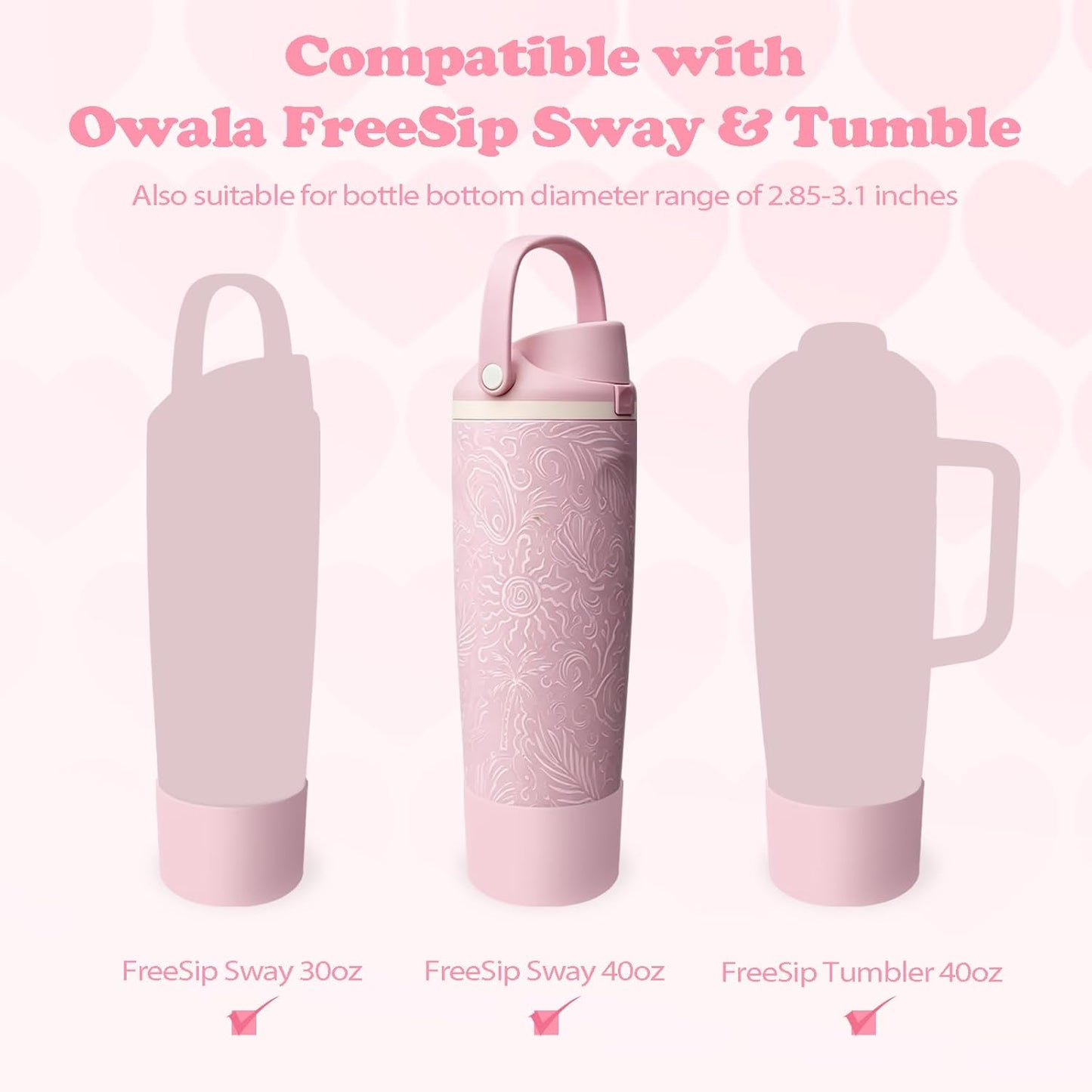 2PCS Silicone Boots for Owala 30oz & 40oz FreeSip Sway Bottles & Tumblers – Non-Slip, Scratch-Resistant, Stability Enhancer for Owala Accessories (Eucalyptus Green) - Colors B