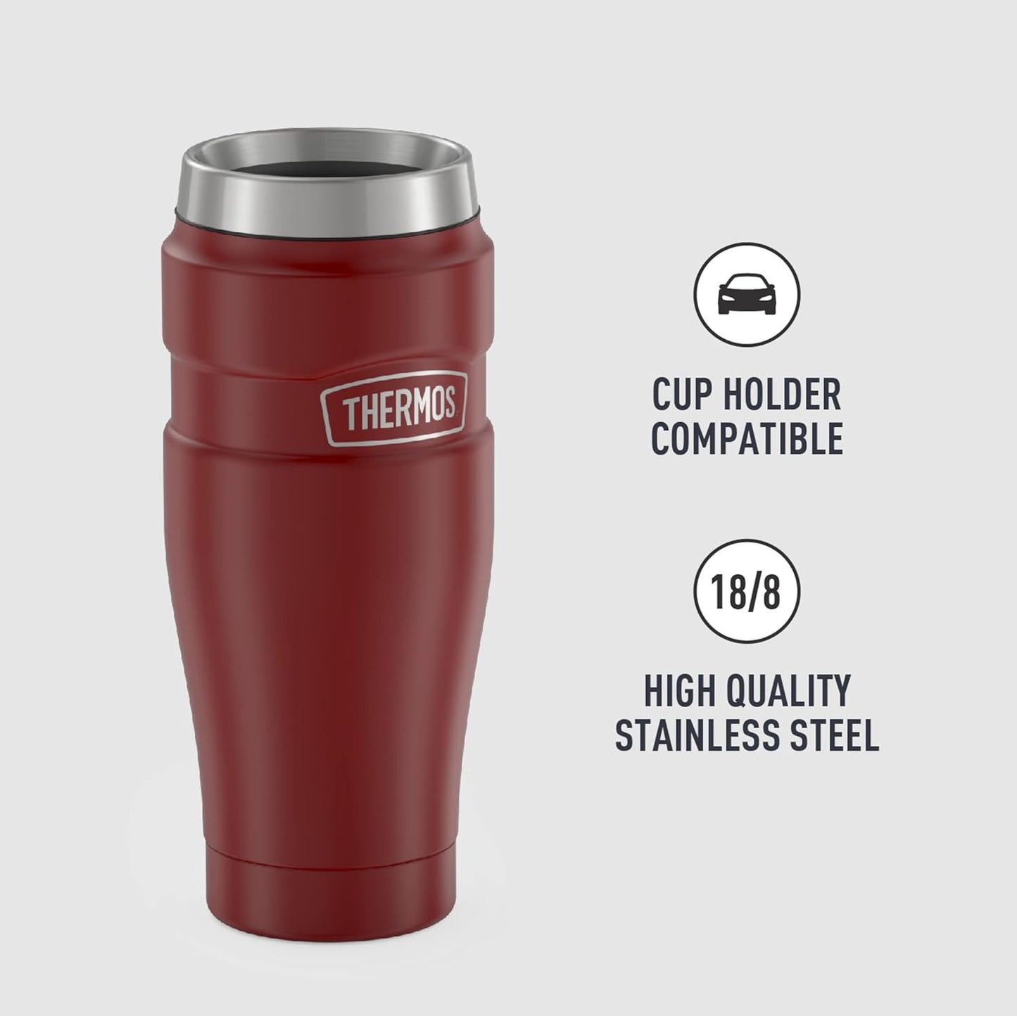 THERMOS Stainless King Vacuum-Insulated Stainless Steel Tumbler - 16oz, Midnight Blue - Insulated Coffee Tumbler for Hot & Cold Drinks - Leak-Proof & Sweat-Proof for Commuting & Traveling