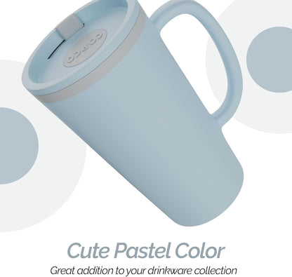 Copco Cone Desk Mug, 16 oz (Set of 2) - Double Wall Insulated Mugs with Handle, Reusable Tumbler Set with Twist-Off Spill Resistant Lid, BPA-Free, Microwave & Dishwasher Safe (Orange/Mustard)