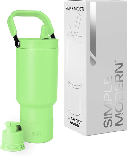 Simple Modern Trek Pivot | 40oz Flip Straw Tumbler with Handle | Water Bottle & Boot | Interchangeable Straw & Chug Lids | Insulated Stainless Steel Jug | Gym Sports Outdoors | Forest - Colors A