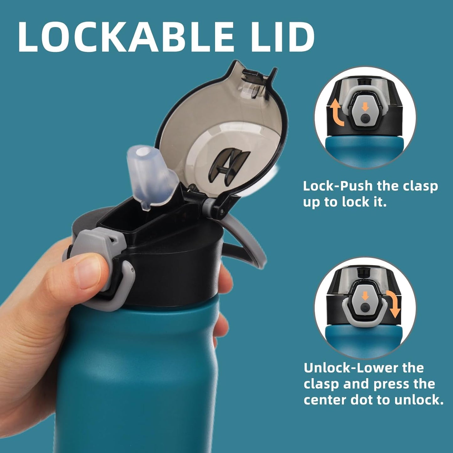 Konokyo 18 oz Insulated Water Bottle with Straw Lid, Stainless Steel Vacuum Sports Water Bottle, Leak-Proof Reusable Metal Flask with Carry Loop, BPA-Free Travel Bottle for Gym, School, Office