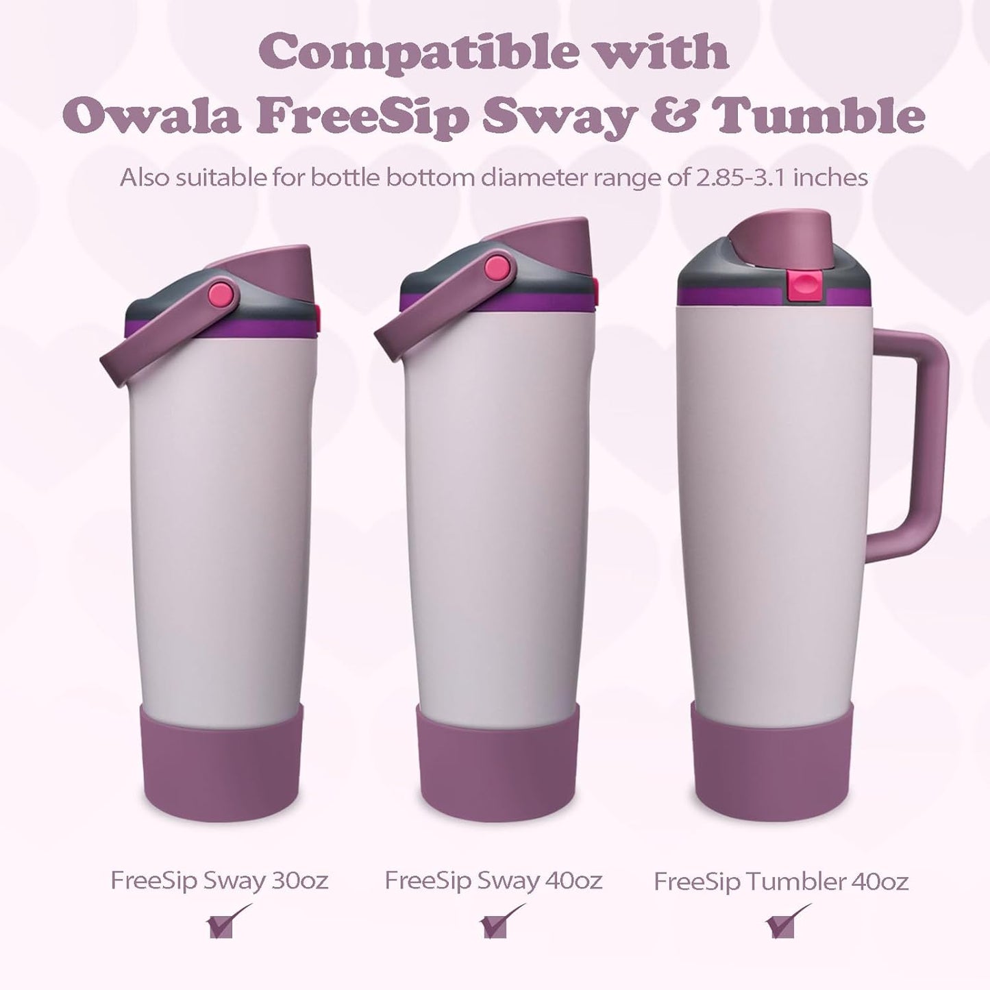 2PCS Silicone Boots for Owala 30oz & 40oz FreeSip Sway Bottles & Tumblers – Non-Slip, Scratch-Resistant, Stability Enhancer for Owala Accessories (Eucalyptus Green) - Colors B