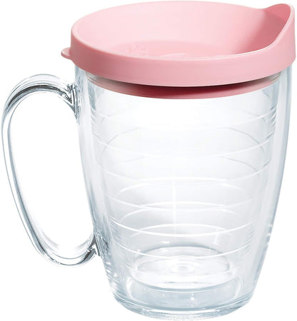 Tervis Clear & Colorful Lidded Made in USA Double Walled Insulated Tumbler Travel Cup Keeps Drinks Cold & Hot, 24oz, Black Lid, 1 Count (Pack of 1)