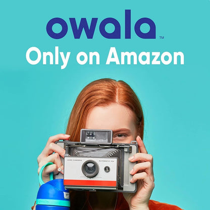Owala Stainless Steel Triple Layer Insulated Travel Tumbler with Spill Resistant Lid and Straw, BPA Free, 24 oz, Grey/Blue (The Great Blue)